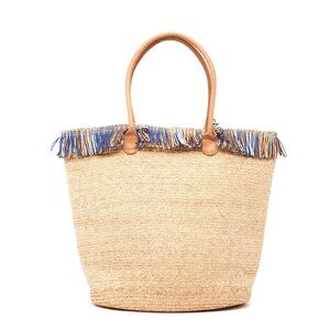 Bahia Beach Collection Astrid Raffia Braided Boucle Beach Bag